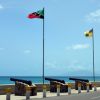 old british bronze canons, nevis island caribbean