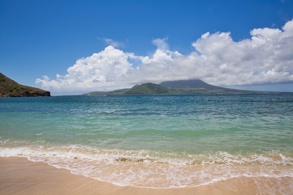 View of Nevis from St Kitts Caribbean meditation travel